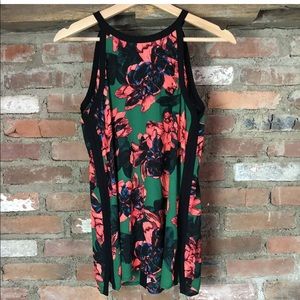 Vince Camuto Sleeveless Floral Green Black Pink
